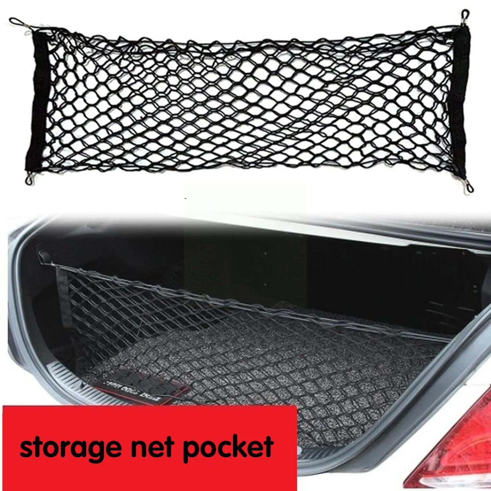

Car Mesh Elastic Nylon Rear Back Cargo Trunk Storage Luggage Holder Accessory Interior Car Net Household Organizer Storage R4p1