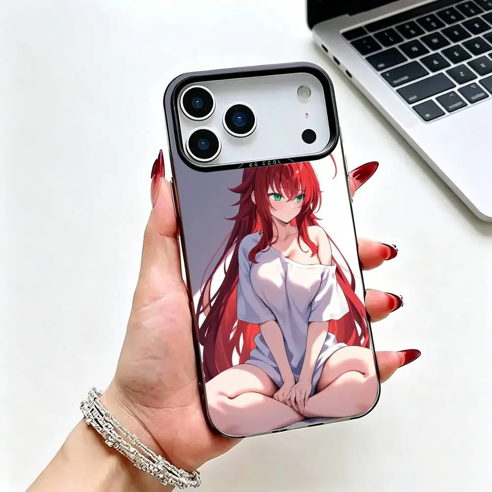 Фото Силиконовый цветной серебристый чехол-бампер Anime R-Rias G-Gremory High School DDxD для iPhone 17, 16, 15, 14, 13, 12, 11 Pro Max, XS, 17 Air №2