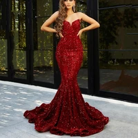 on zhu sexy off shoulder sequin mermaid evening dresses long luxury 2023 sparkly sweetheart neck for women prom party gowns