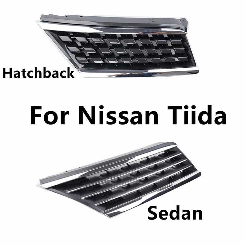 

For Nissan Tiida versa 2005-2007 Front Bumper Upper Hood Center Grille Insert Trim Cover Frame