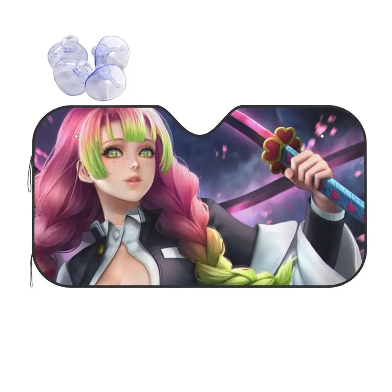 

Ghost Slayer Anime Car Sunshade Cartoon Animation Car Sunscreen UV Protection Auto Parts Decorative Sunshade