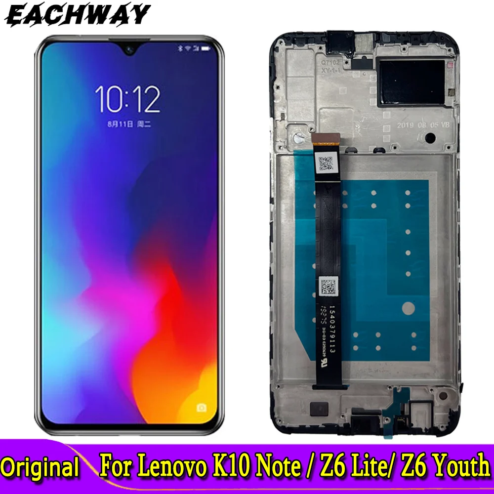 

Black 6.3" For Lenovo K10 Note Z6 Lite LCD Display Touch Screen Digitizer Assembly Replacement For Z6 Youth L38111 (China) LCD