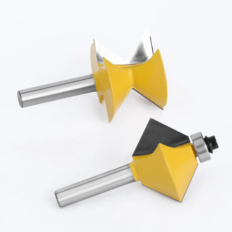 2 шт. 8 мм хвостовик 90 градусов V дизайн Tingue канавка кромкооблицовочные фрезы Набор