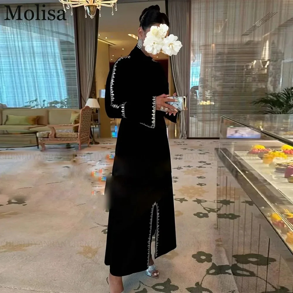 MOLISA Саудовская Аравия Роскошные Длинные вечерние платья с кристаллами длинным