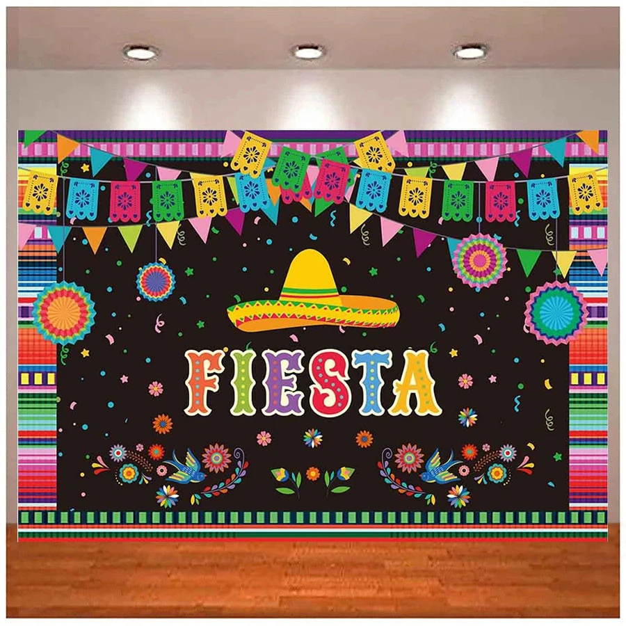 

Мексиканская Праздничная фотография Фон декор для фестиваля пять Mayo карнавал цветочный стол Баннер