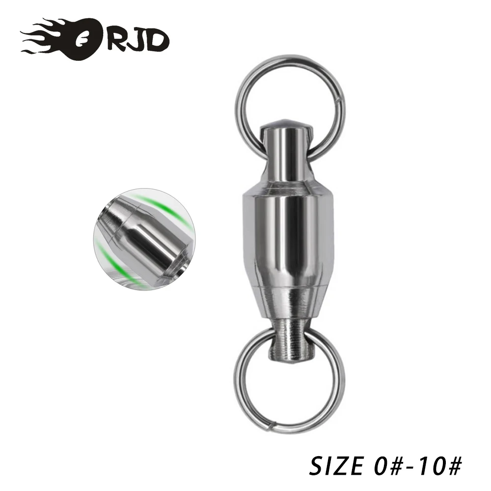 

ORJD 50pcs Fishing Swivels Lures Connector Fishing Tools Barrel Bearing Rolling Swivel Stainless Steel Fishing Accessories