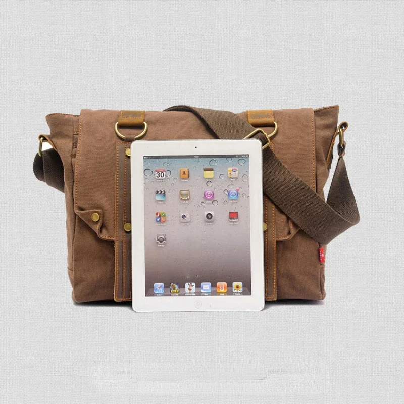 Chikage винтажная легкая Холщовая Сумка большой емкости мужская сумка через плечо