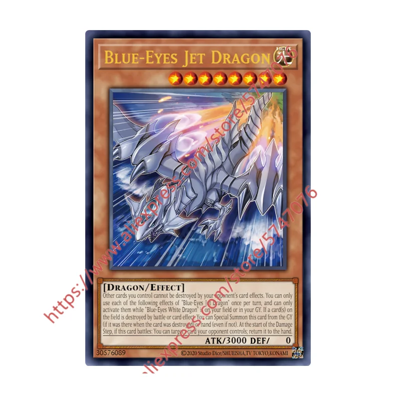

Yu Gi Oh Blue-Eyes Jet Dragon SR японские английские DIY игрушки хобби Коллекционная игра