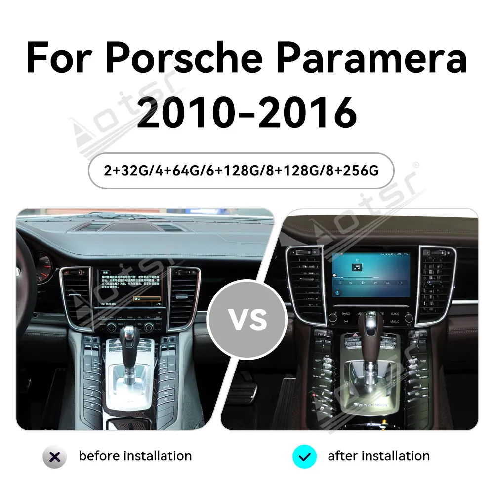 Aotsr 7-дюймовый Android 13 для Porsche Paramera 2010-2016 Автомобильный радиоприемник с