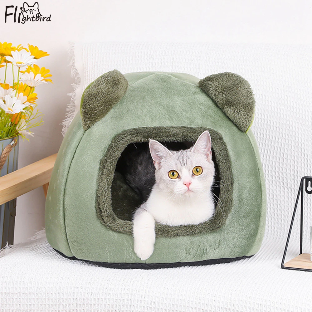 

Cats Deep Sleep Comfort In Winter Cat Bed Little Mat Basket For Cat's House Products Pets Tent Cozy Cave Cat Beds Indoor For Dog