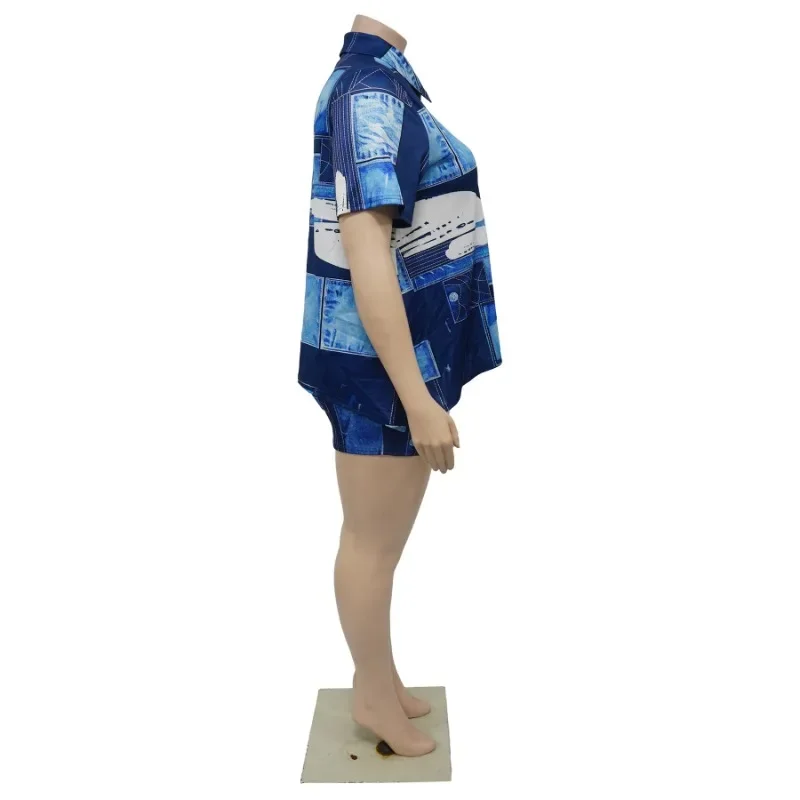 KEXU 2024 летние женские комплекты рубашка с короткими рукавами и искусственными