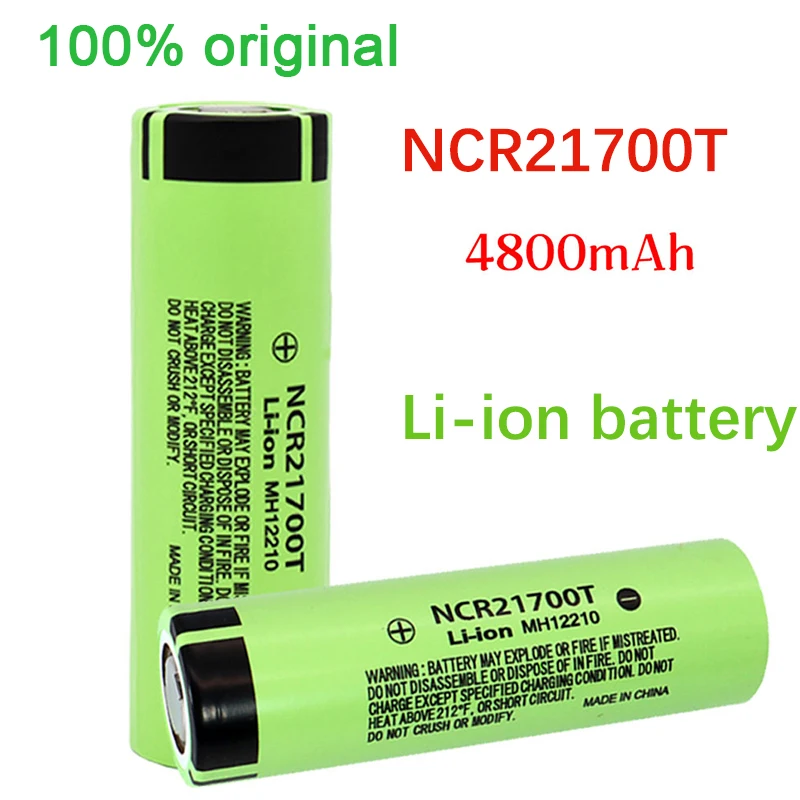 

Оригинальный аккумулятор 21700 NCR21700T, 3,7 в, 4800 мАч, высокоемкий фонарик, перезаряжаемый литиевый аккумулятор, зарядное устройство для электром...