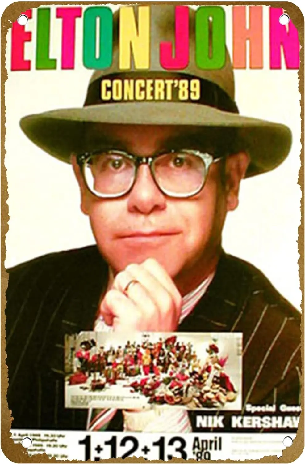Концертный постер Джона Элтона винтажный металлический жестяной знак логотип