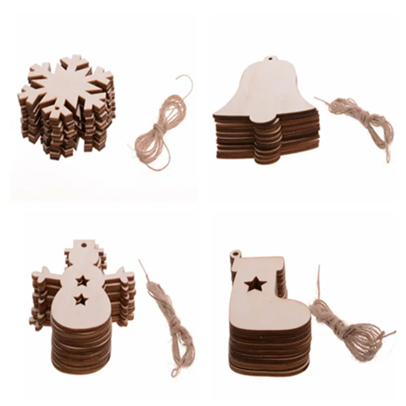 10 шт. деревянные подвески для украшения ёлки |