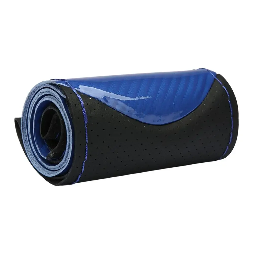 Хрустальное углеродное волокно, модный спортивный чехол на руль, сшитый вручную, чехол на колесо автомобиля, нескользящая кожаная оплетка для рулевого управления N3V3