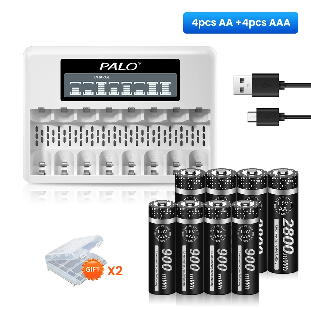 

Литий-ионная аккумуляторная батарея 1,5 в AA + AAA с быстрой зарядкой для камеры