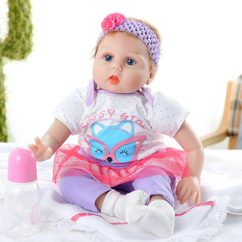 

Imitation Baby Regeneration Doll Enamel Soft Rubber Doll Short Hair Imitation Doll 55cm
