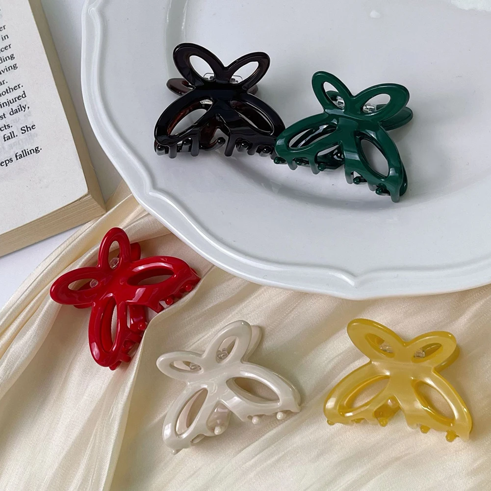 

2023 Acetate Butterfly Hair Claw Clips Barrettes Sweet Fairy Geometric Hair Clip Solid Color Hairpin Claws Hair Accessories