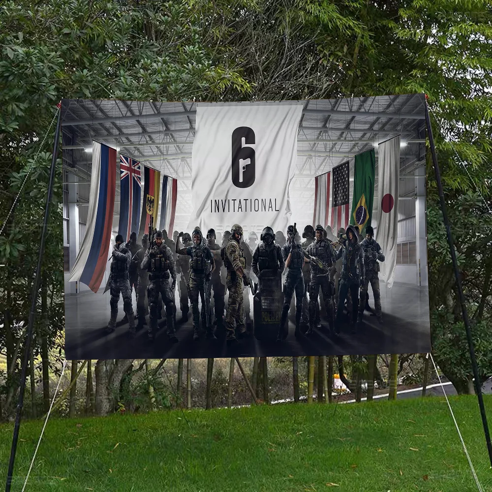 Game R-RainbowS-Sixs Tom C-Clancy Banner INS Style Outdoor Party Decoration Atmosphere Flag