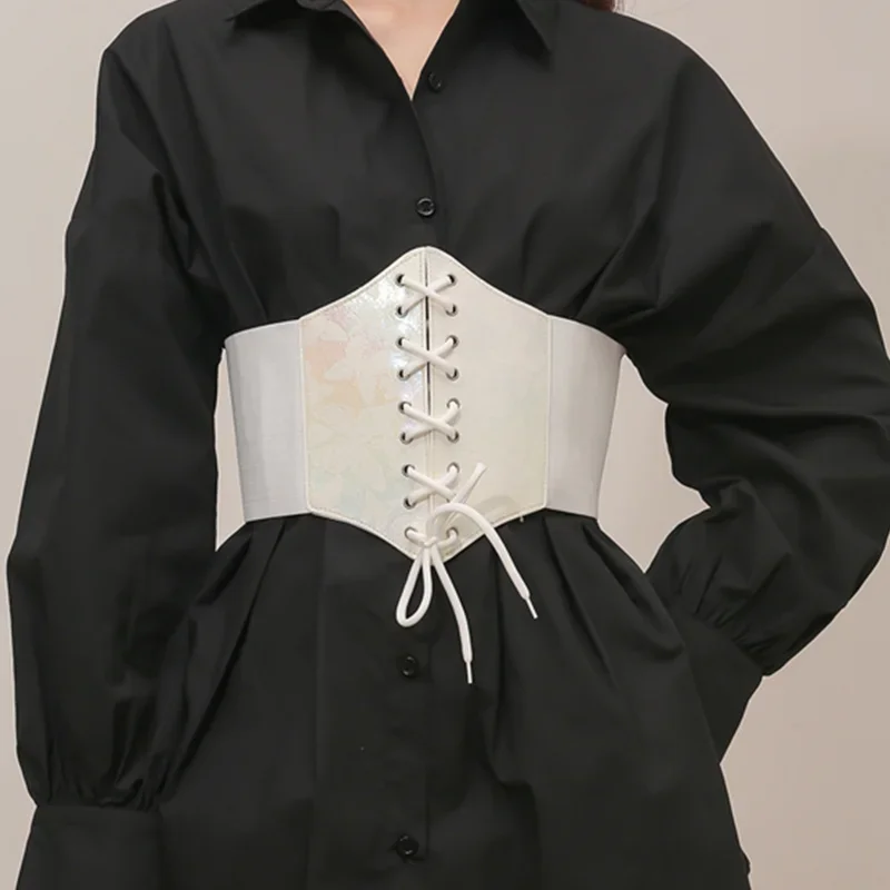 Женский эластичный корсет из ПУ кожи с принтом бабочки