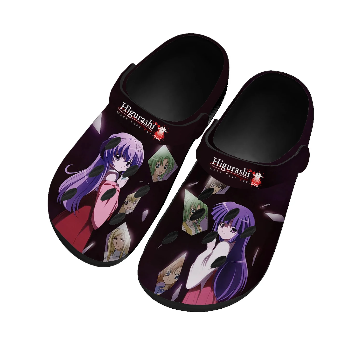 

Higurashi When They Cry Home Clogs Cartoon Game Mens Womens Youth Boy Girl Sandals Shoes Garden Custom Shoes Beach Hole Slippers