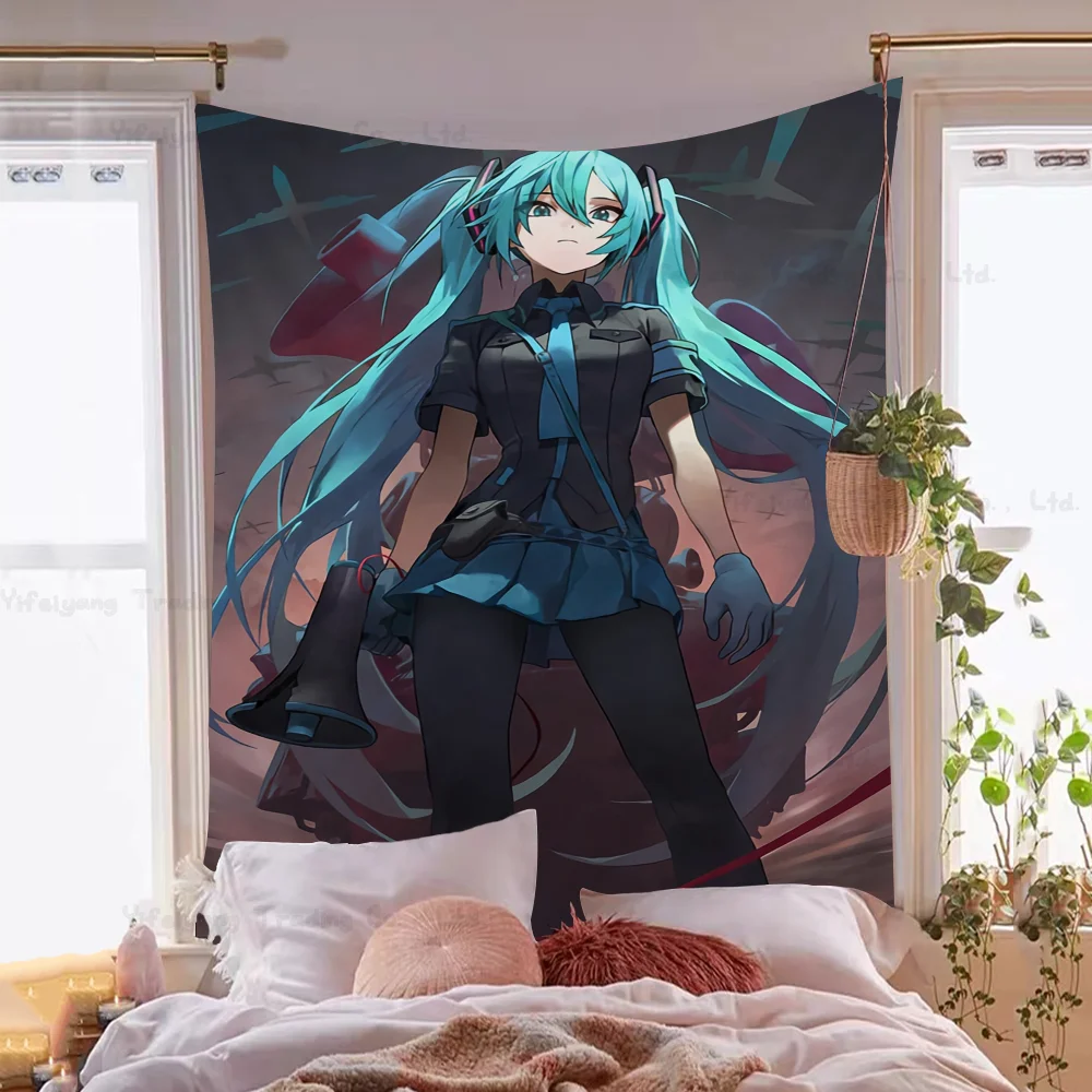 H-HatsuneS Girl M-MikuS большой настенный гобелен с принтом индийский Будда украшение