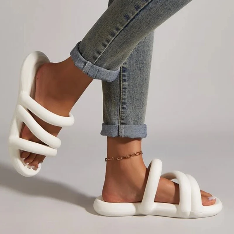 2023 Summer Women Minimalist Slides Platform EVA Fashion Slippers Leisure Outdoor Beach Sandals Home Leisure Couple Woman Shoes