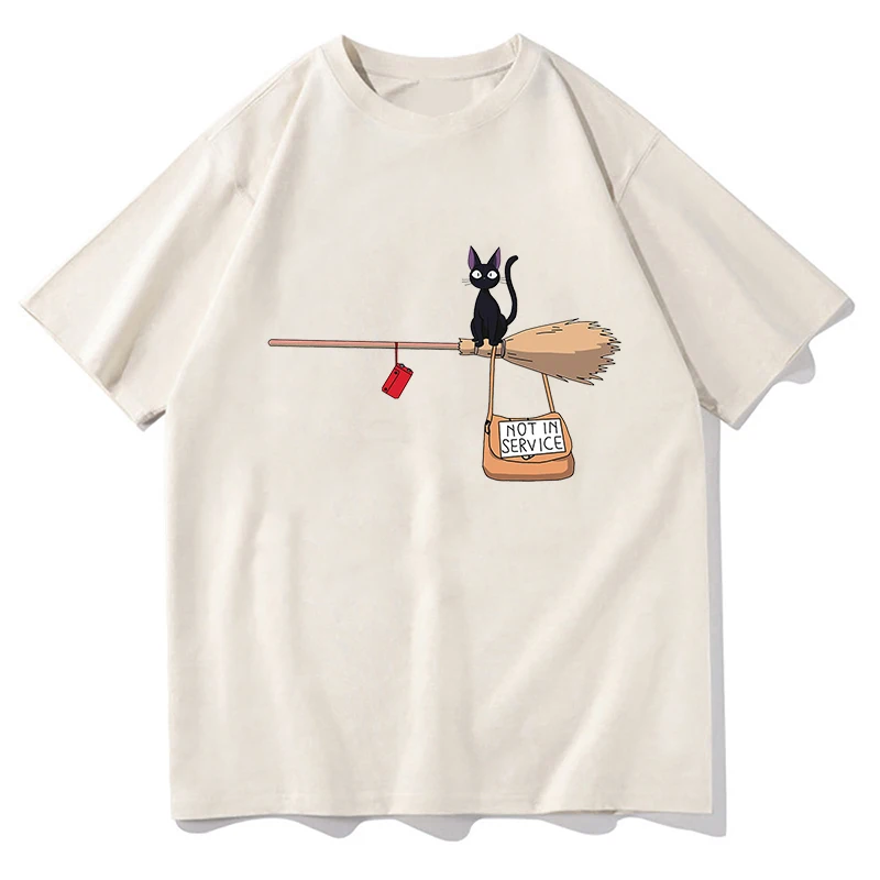

Kawaii Kiki Delivery Service Anime T Shirt Men Women Miyazaki Hayao Washed T Shirt Japanese Cartoon Cotton Tshirt Oversized Tops