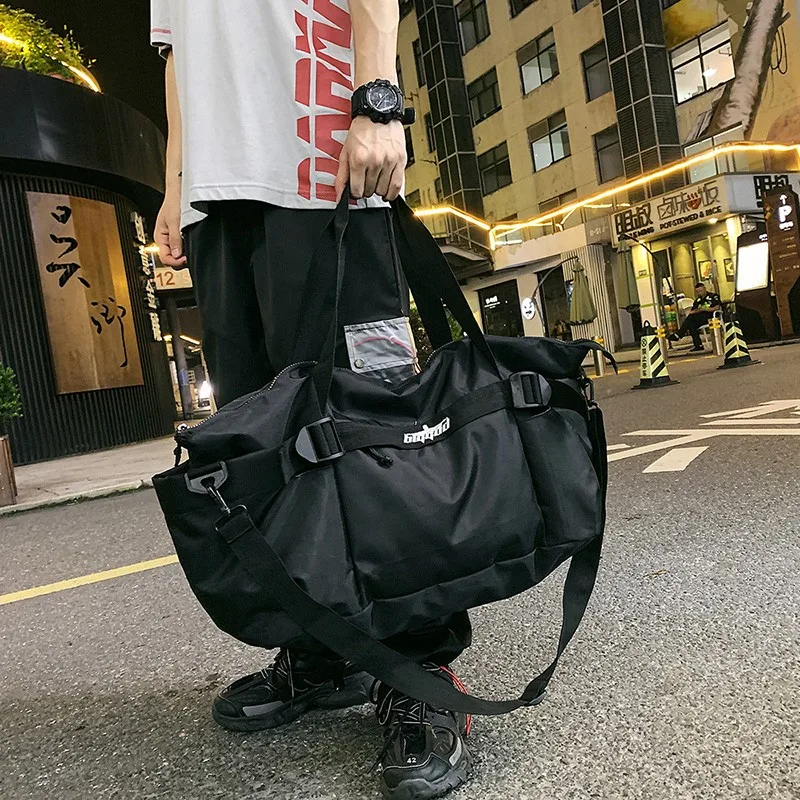 YILIAN Travel bag male large capacity short-distance light travel bag single shoulder diagonal body building bag