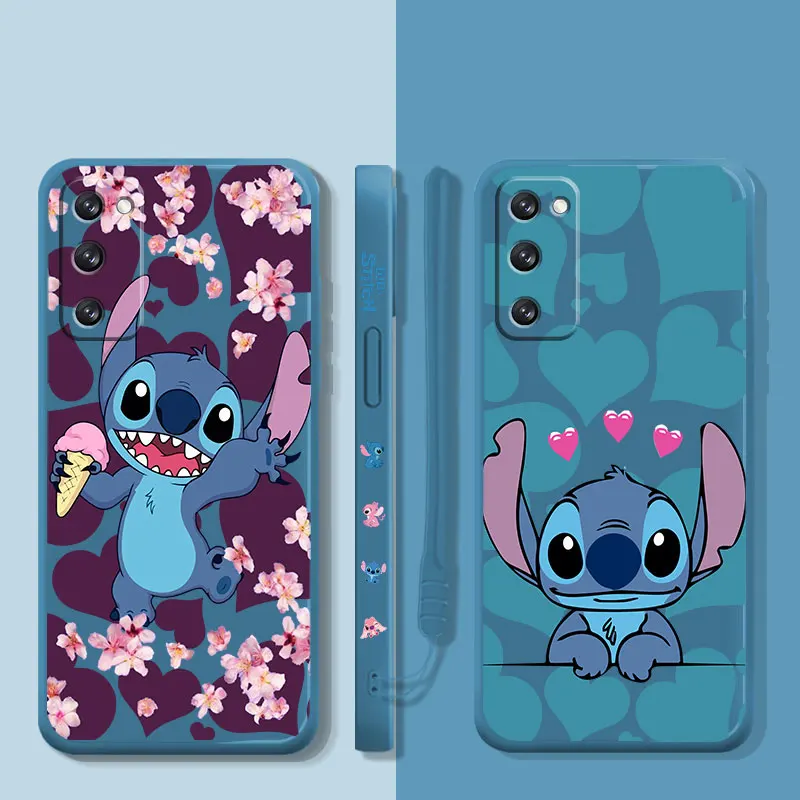 

Stitch Ice Cream Luxury Liquid Candy Case For Samsung Galaxy S22 S21 S20 FE Ultra S10 S9 S8 Plus S10e Note 20 10 Lite Cover