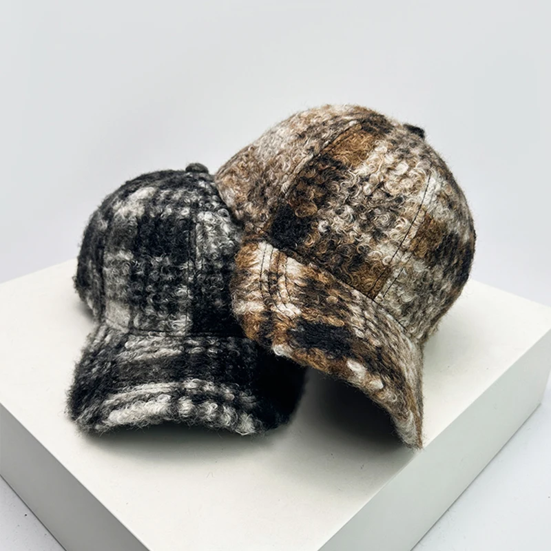 Осень и зима новые бейсболки унисекс в клетку с леопардовым принтом