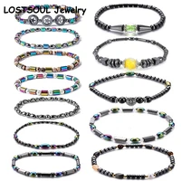 lostsoul accessories fashion simple creative hand beaded elastic ab color black gallstone star anklet for women trendy jewelry