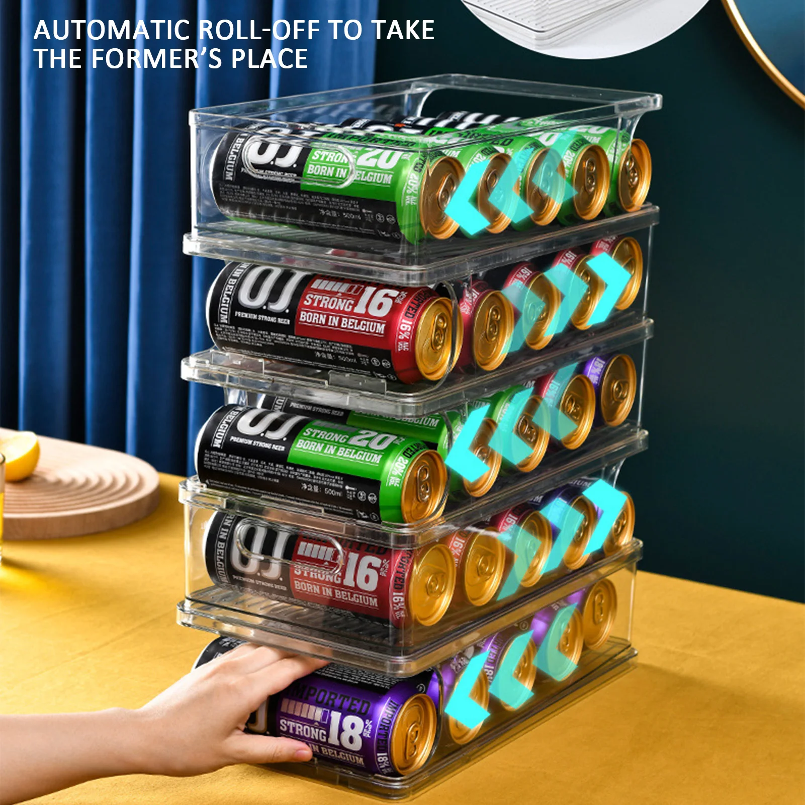 

Контейнер для хранения напитков, контейнер-органайзер для консервированных продуктов, контейнер, держатель для холодильника, кухонный пла...