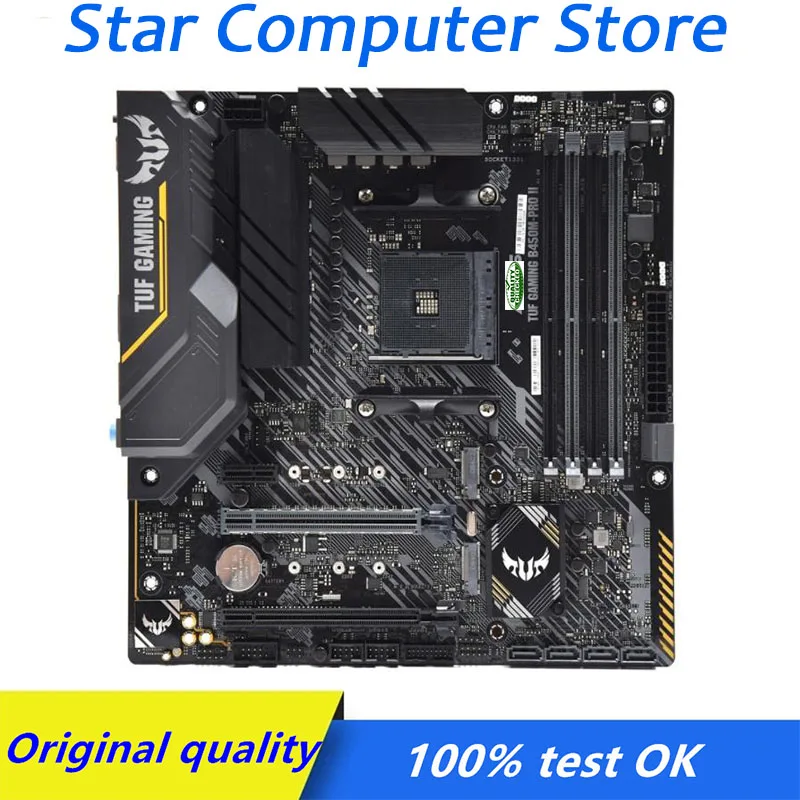 

Для AMD B450 B450M для ASUS TUF GAMING B450M-PRO II Socket AM4 материнская плата DDR4 компьютер SATA3 M.2 SSD настольная материнская плата Б/у