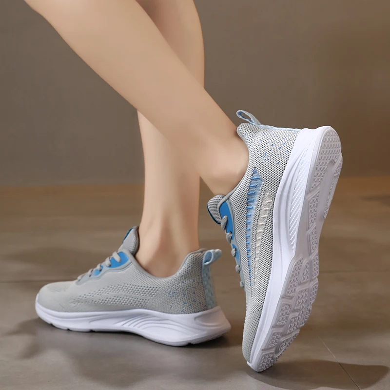 Ladies Sneakers Mesh Breathable Outdoor Fitness Sneakers Women Lightweight Training Sneakers Ladies Gym Jogging Shoes