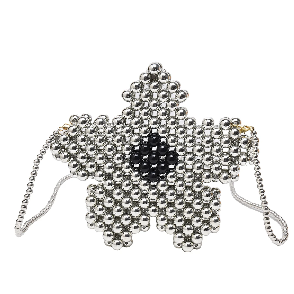 

Women Crossbody Bags Fashion Women Mini Beaded Flower Shape Handbags Temperament Mini Shoulder Crossbody Bags