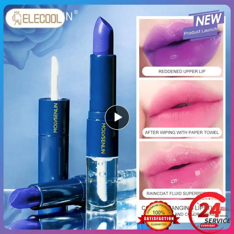 

Double Head Jelly Lipstick Hydration Temperature Color Changing Moisturizing Long Lasting Lip Balm Lips Care Cosmetics TSLM1
