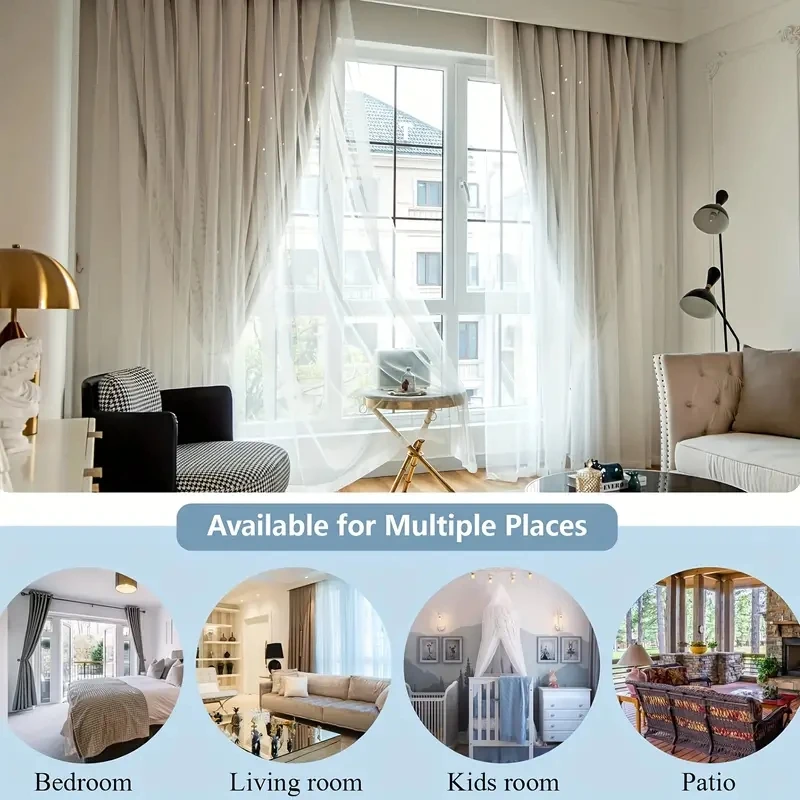 Высокие плотные шторы со звездами для девочек