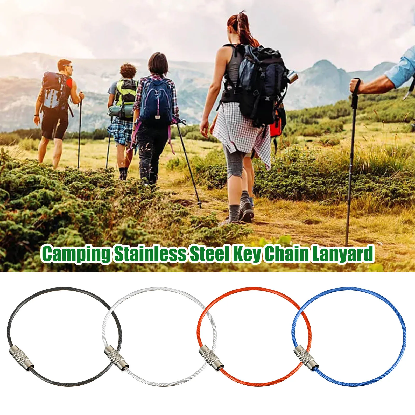 

Colorful Key Rings Wire Key Chains Key Colorful Rings Outdoor Heavy Duty Luggage Tag Loop Tag Keepers Camping And Hiking
