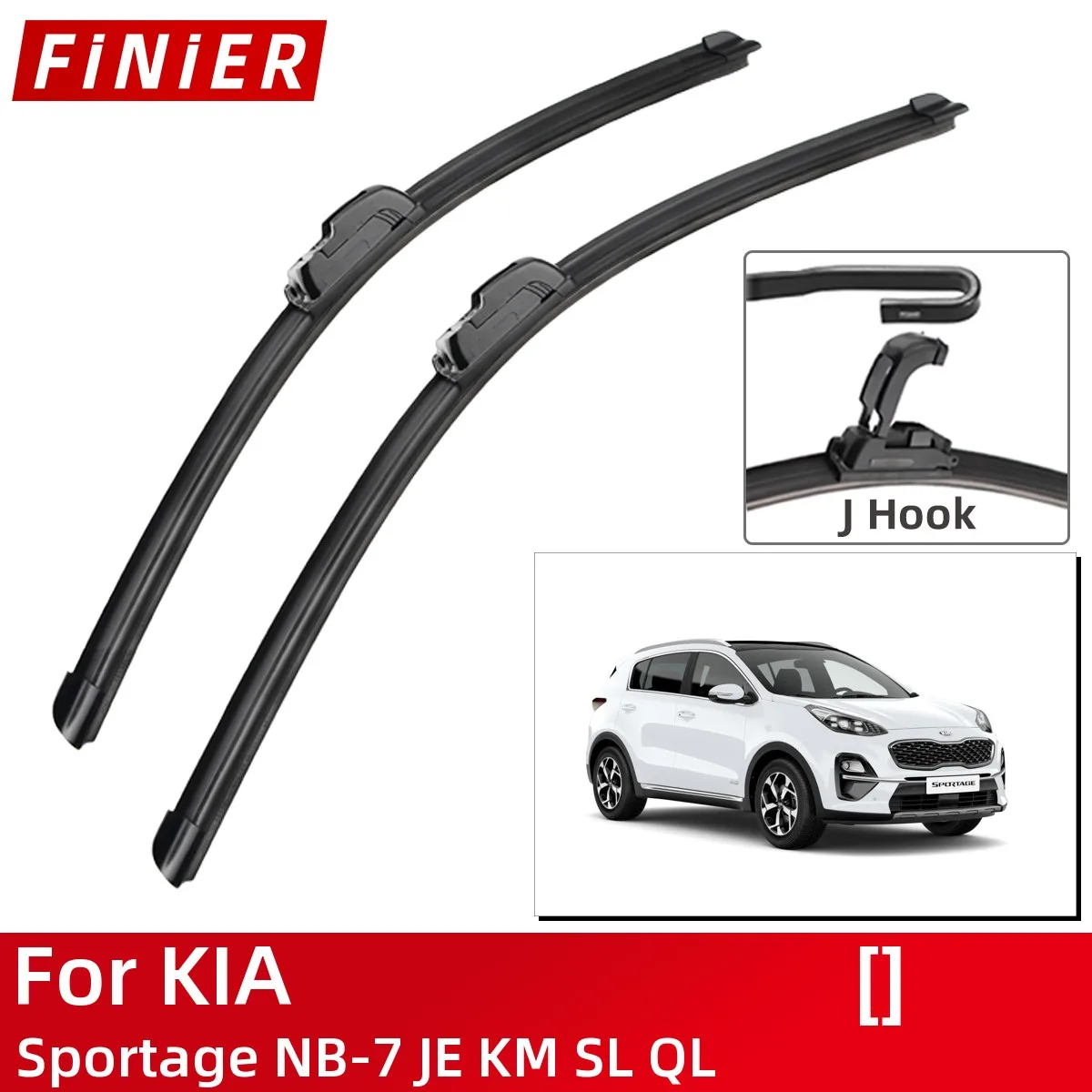 

For KIA Sportage NB-7 JE KM SL QL Car Accessories Front Windscreen Wiper Blade Brushes Wipers U Type J Hooks