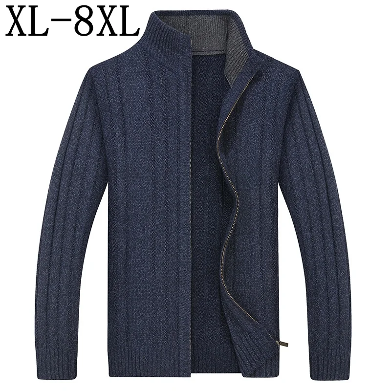 7XL 6XL 8XL 2023 New Fall Winter Thick Warm Mens Sweatercoat Top Quality Knitted Sweater Men Casual Men's Cardigan Sweaters