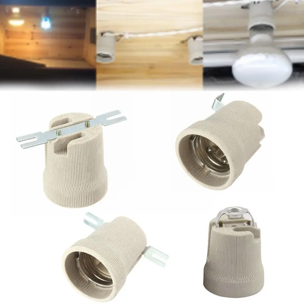 

Bulb E27 Screw Lamp Holder High Temperature Resistant bracket lamp porcelain holder Accessories One-character Lamps And Lig I5B0