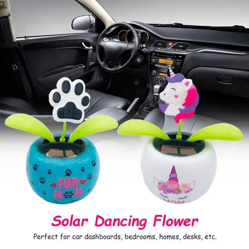 

Украшения для приборной панели автомобиля на солнечной батарее, танцующий цветок, качающаяся игрушка, аксессуары для автомобиля, украшение интерьера автомобиля, подарки для друга