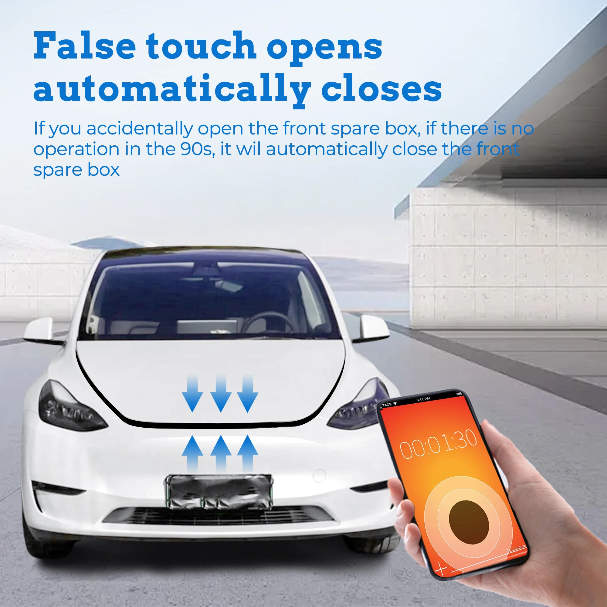 Для Tesla Model Y 2020-2024 гг. передняя запасная коробка электрический всасывающий замок