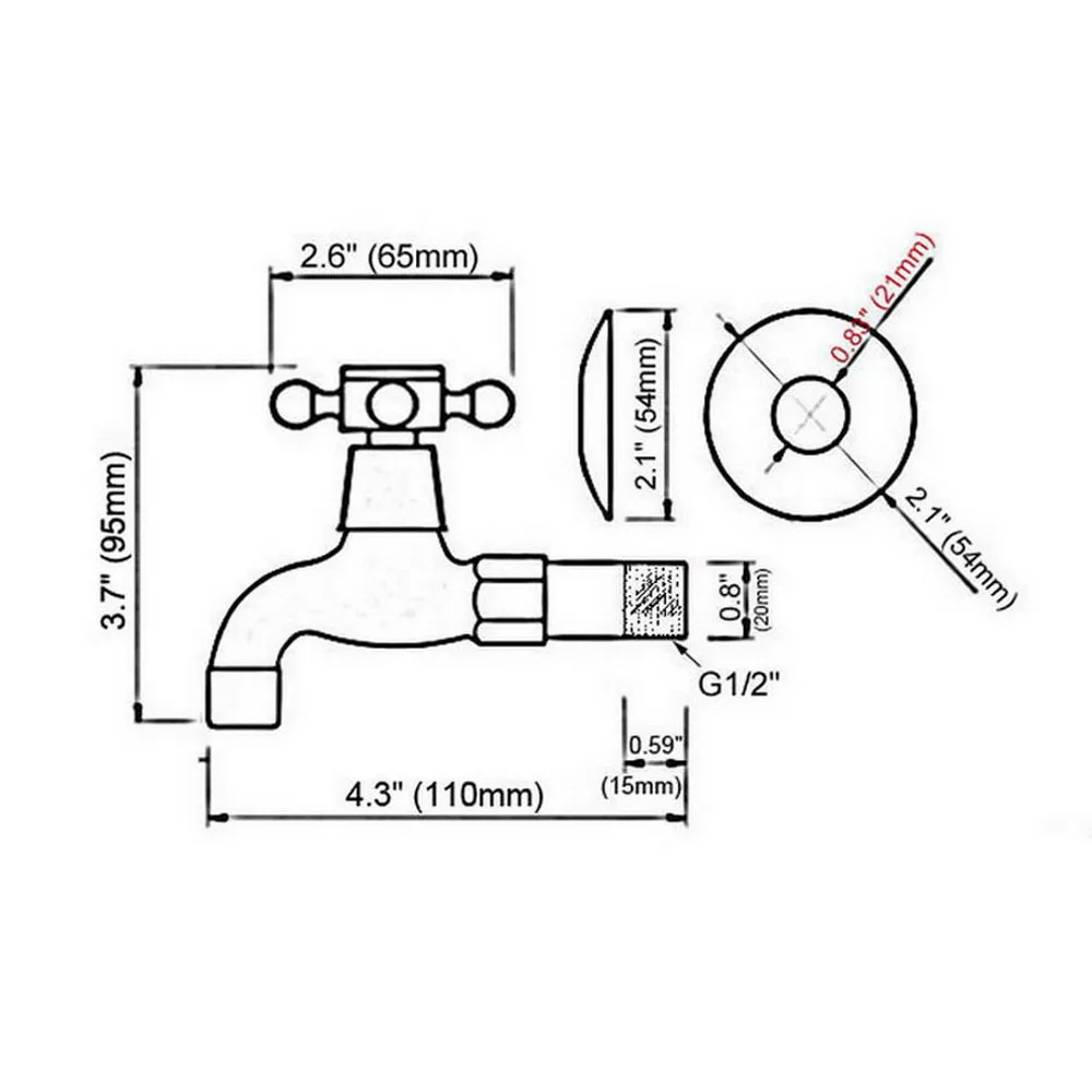 Настенный смеситель с крестовой ручкой старинный кран для раковины и бассейна