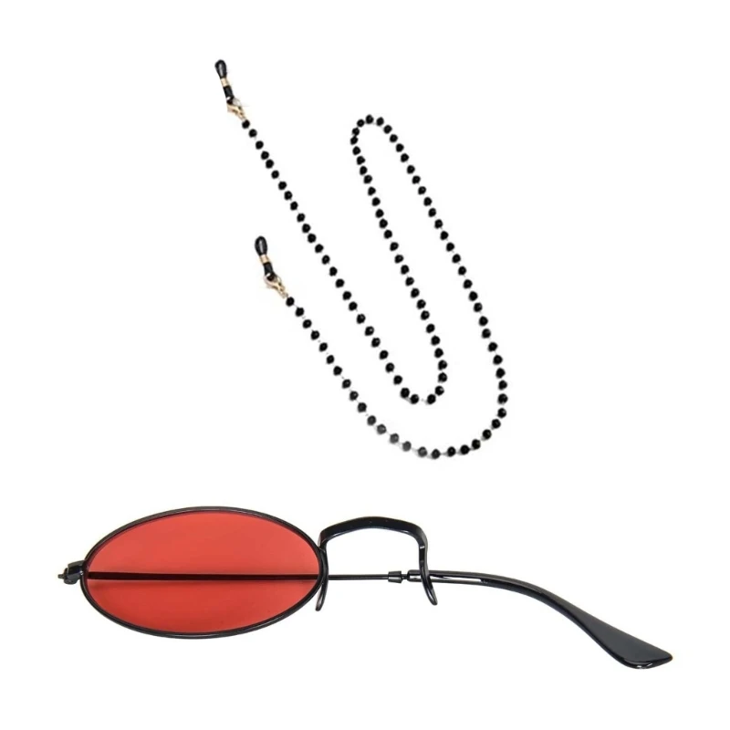 95AB монокулярные очки с цепочкой рога дьявола заколки для волос солнцезащитные