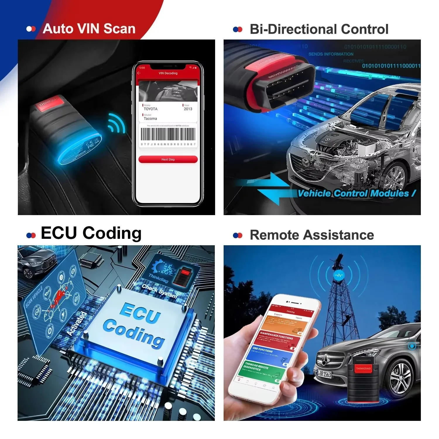 Фото ‌ Сканер режима загрузки Thinkcar Thinkdiag — инструмент OBD2 для всех транспортных средств — поддерживает Diagzone и Golo Pro 4.0, Dbsar 7/VII №5