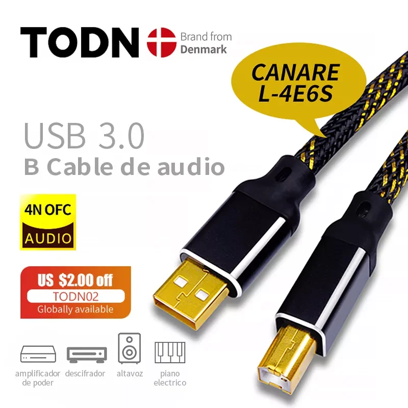 

Canare HIFI USB Cable DAC A-B Alpha 4N OFC Digital AB Audio A to B high-end Type A to Type B Hifi Data Cable