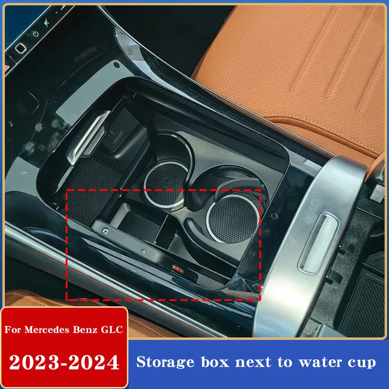 

For Mercedes Benz GLC Class X254 Car Accessories Central Control Storage Box Next To Water Cup Tray Holder Interior Accessories
