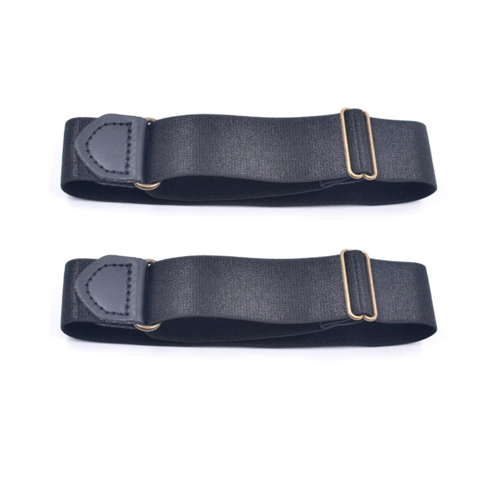 

2pcs Shirt Armband Shirt Stay Belt Non Adjustable Unisex Shirt Stay Plus for Women Men (Black）